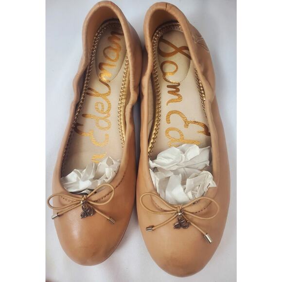 Sam Edelman Felicia Nude Beige Leather Ballet Flats 7.5M Womens Shoes size 7 .5 - Picture 7 of 7